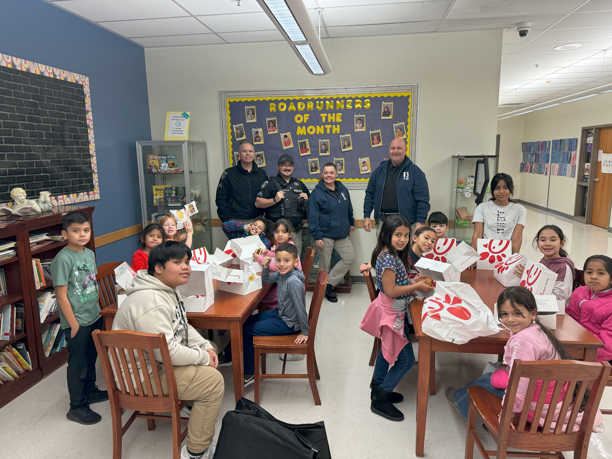Officers with elementary kids