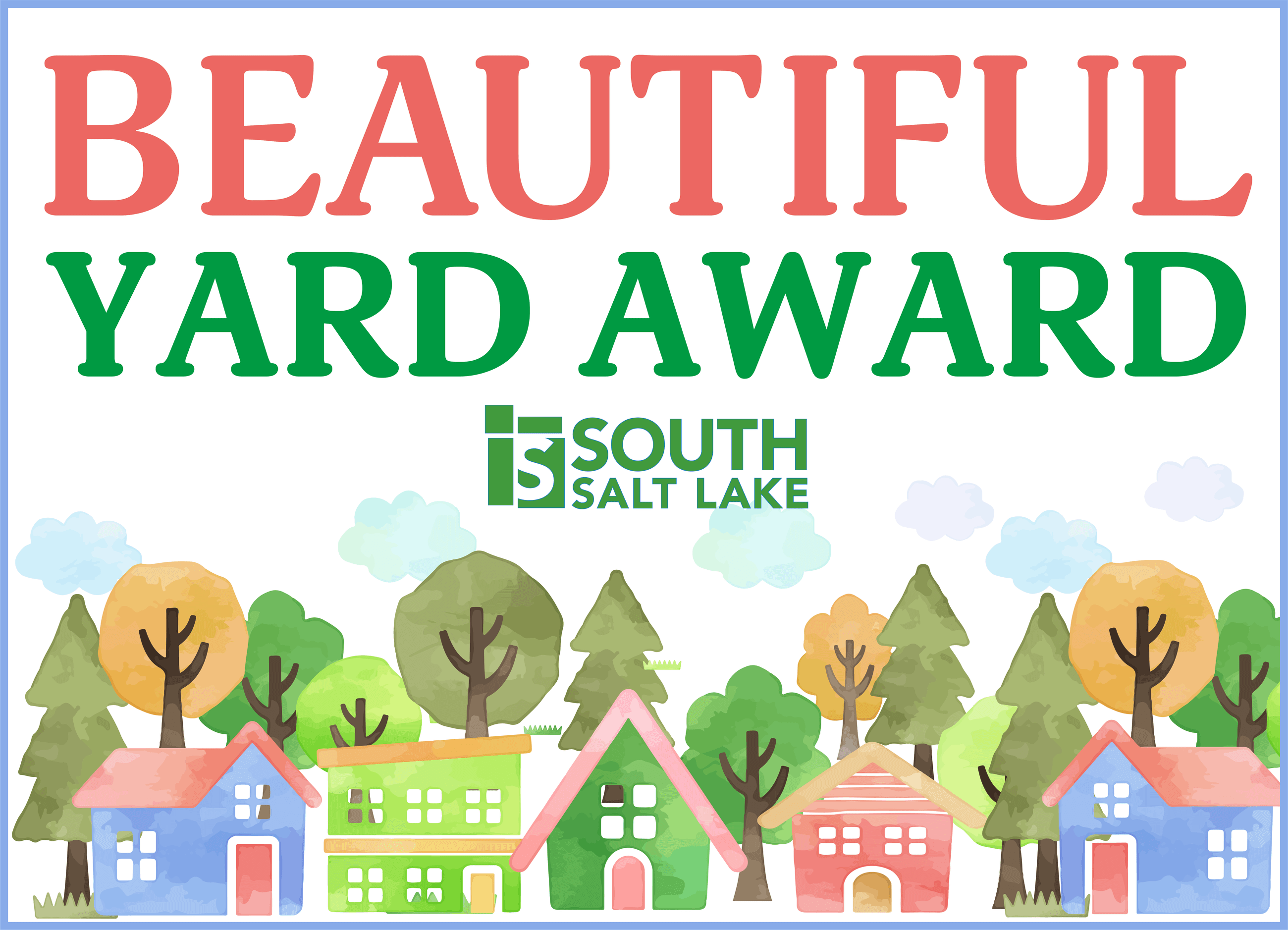 Beautiful YARD Award sign watercolor